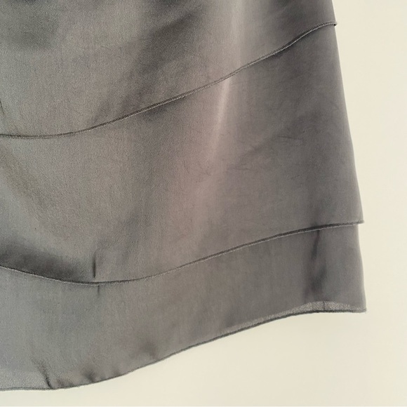 Banana Republic Gray Asymmetrical Tiered Mini Skirt Size 2P NWT - Picture 7 of 10